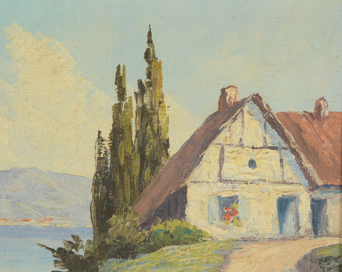 Original Mid-Century Oil Landscape on Canvas