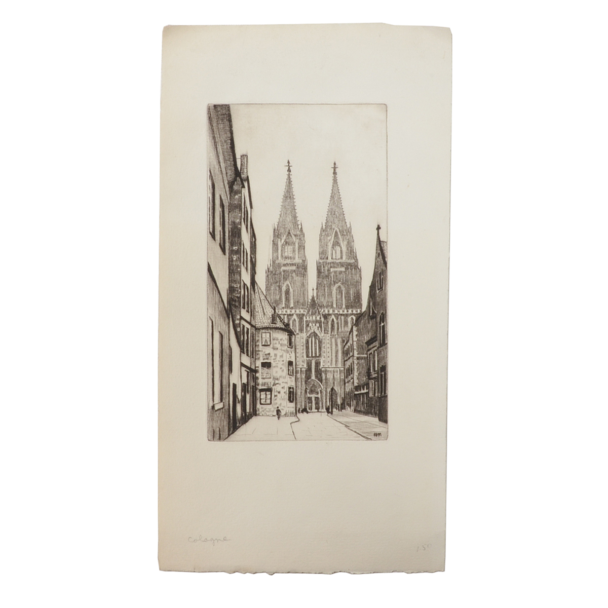 A. Graeme Mitchell Original Aquatint Drypoint Etching "Cologne"