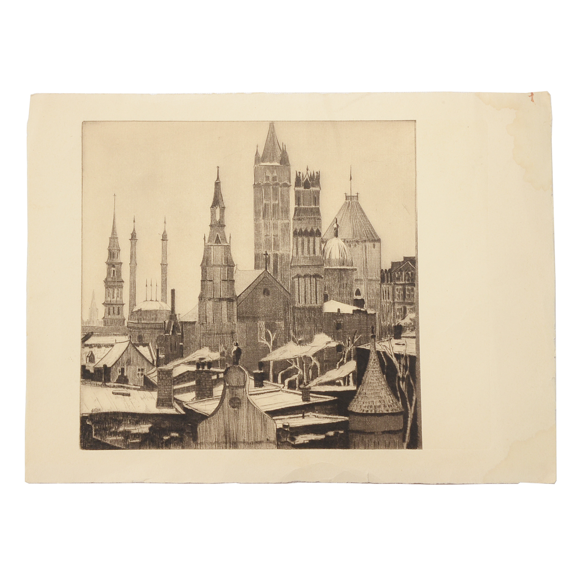 A. Graeme Mitchell Original Aquatint Drypoint Etching