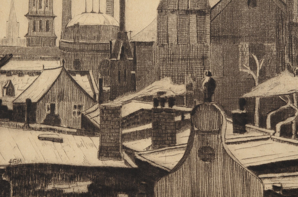 A. Graeme Mitchell Original Aquatint Drypoint Etching