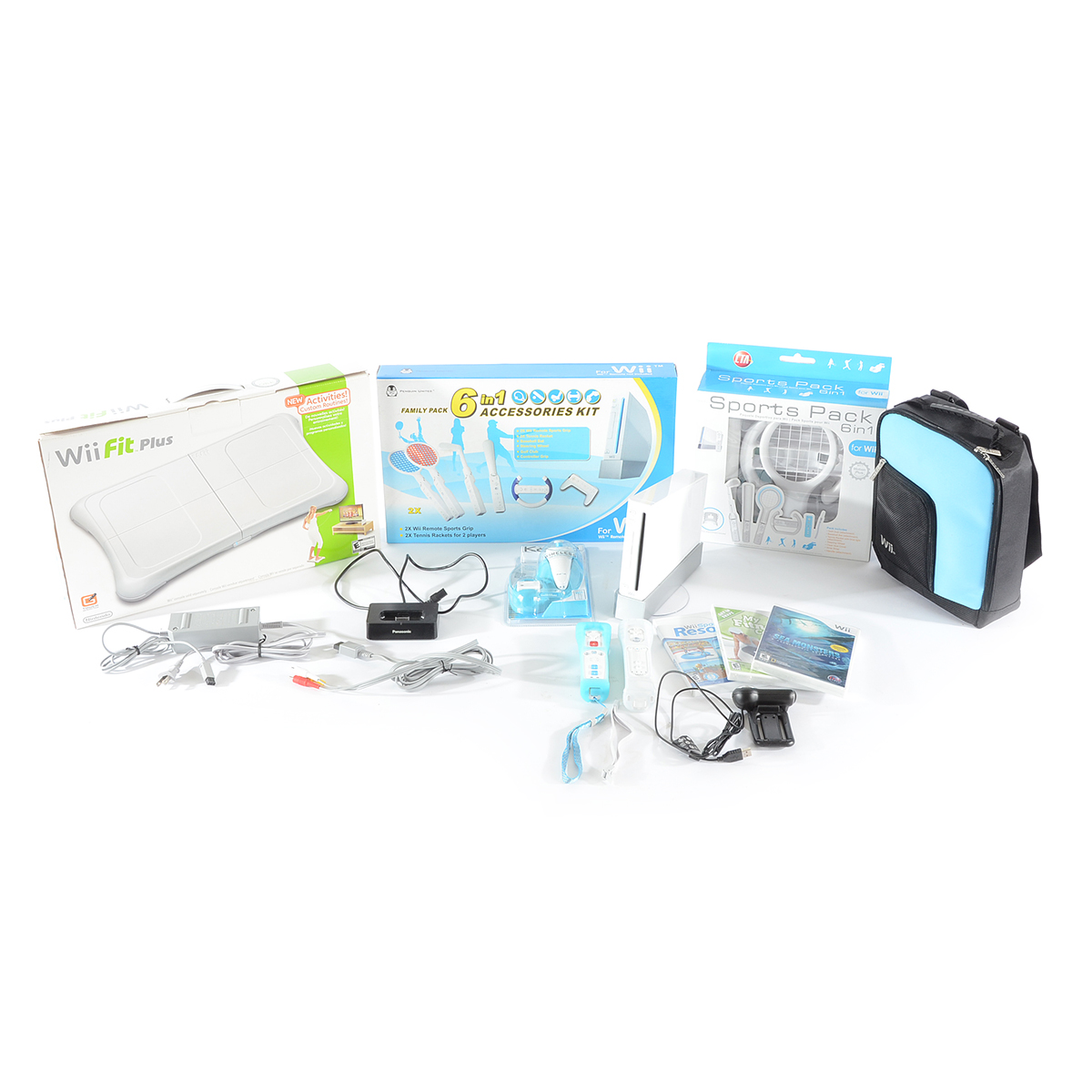 Wii Console and Wii Fit Plus with Extra Accessories