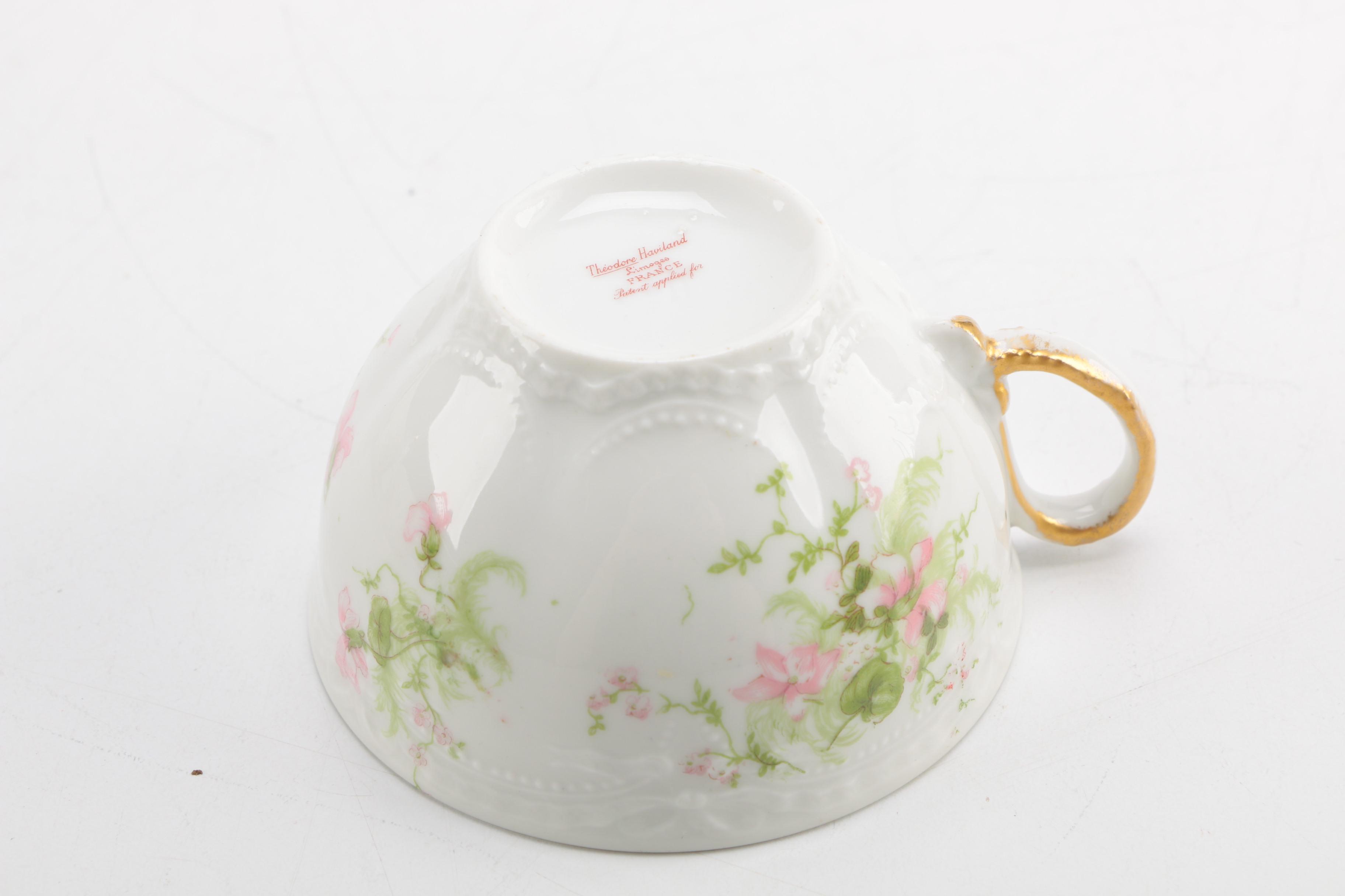 Théodore Haviland Limoges Floral Tea Dishes