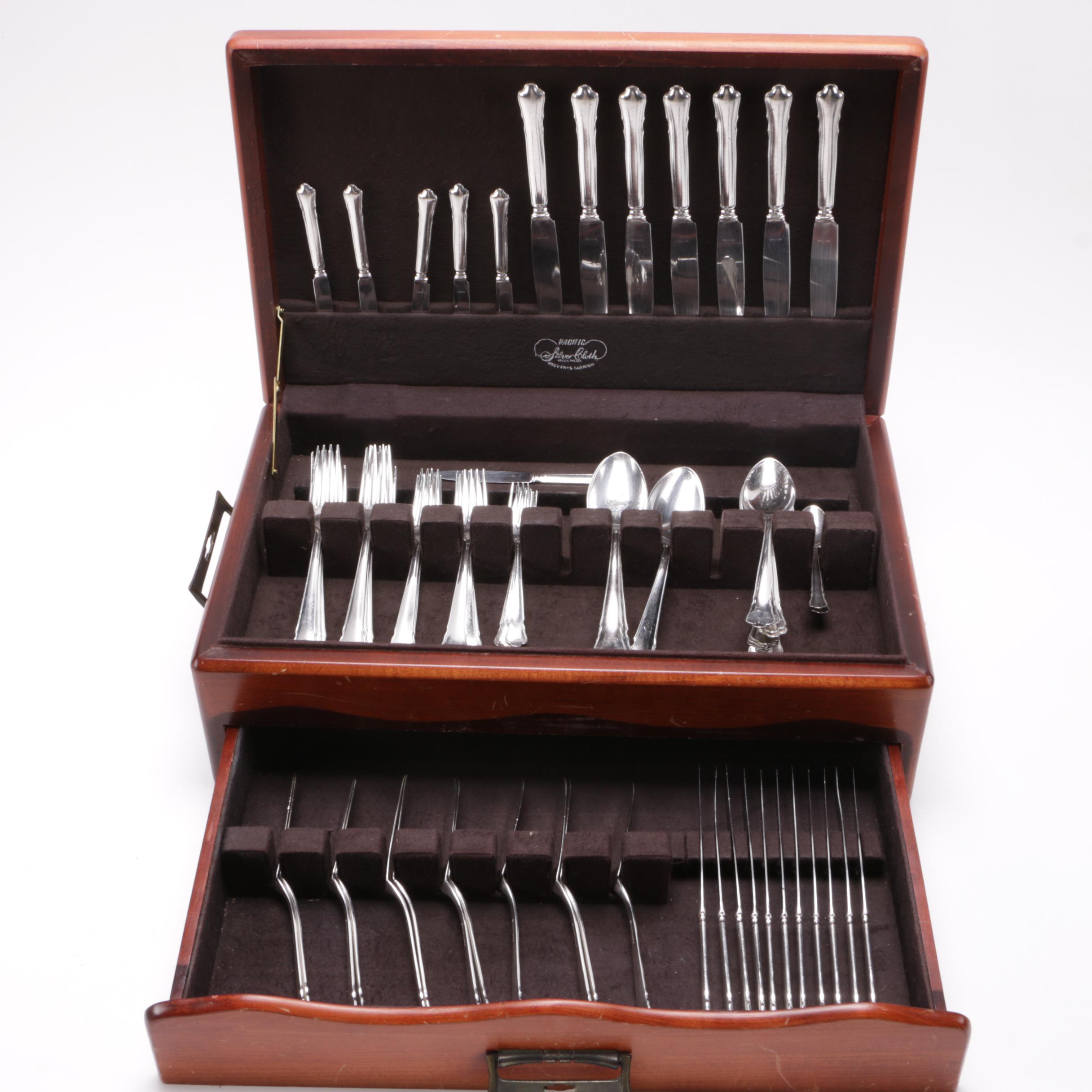 Swedish C. G. Hallberg Silver Plate Flatware in Case