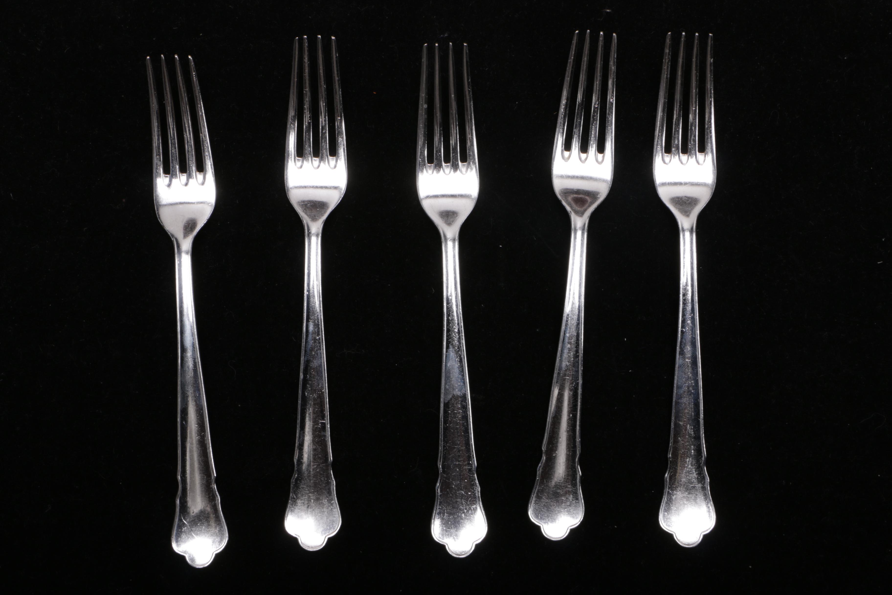 Swedish C. G. Hallberg Silver Plate Flatware in Case