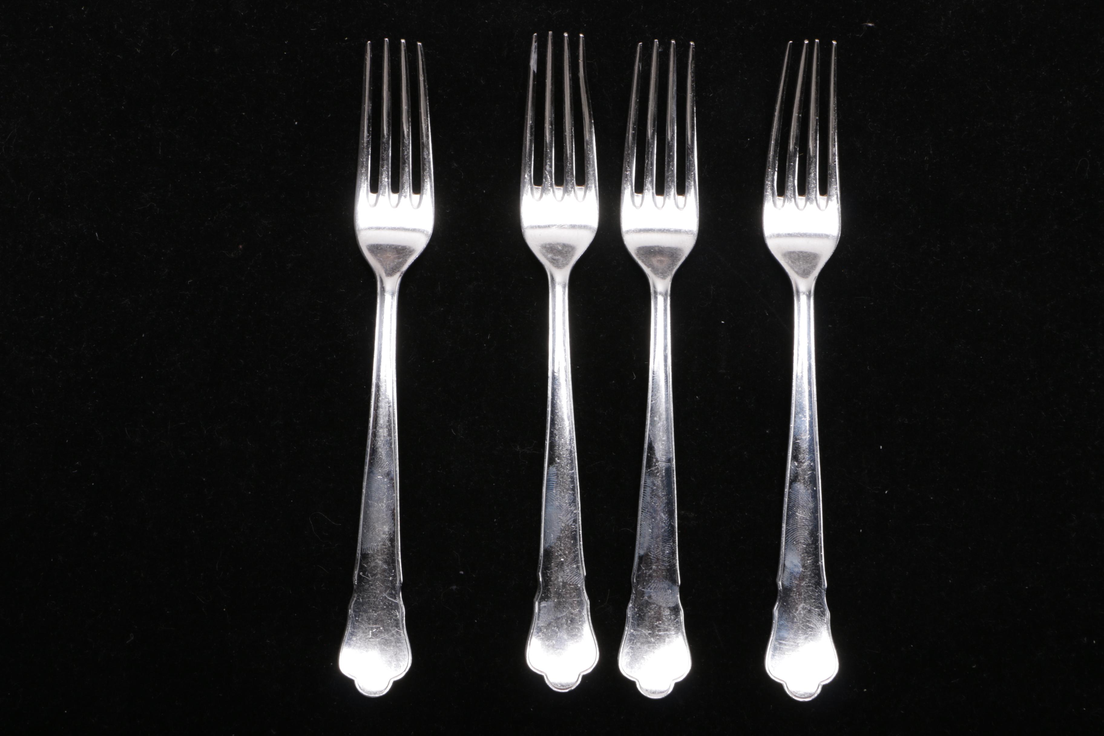 Swedish C. G. Hallberg Silver Plate Flatware in Case