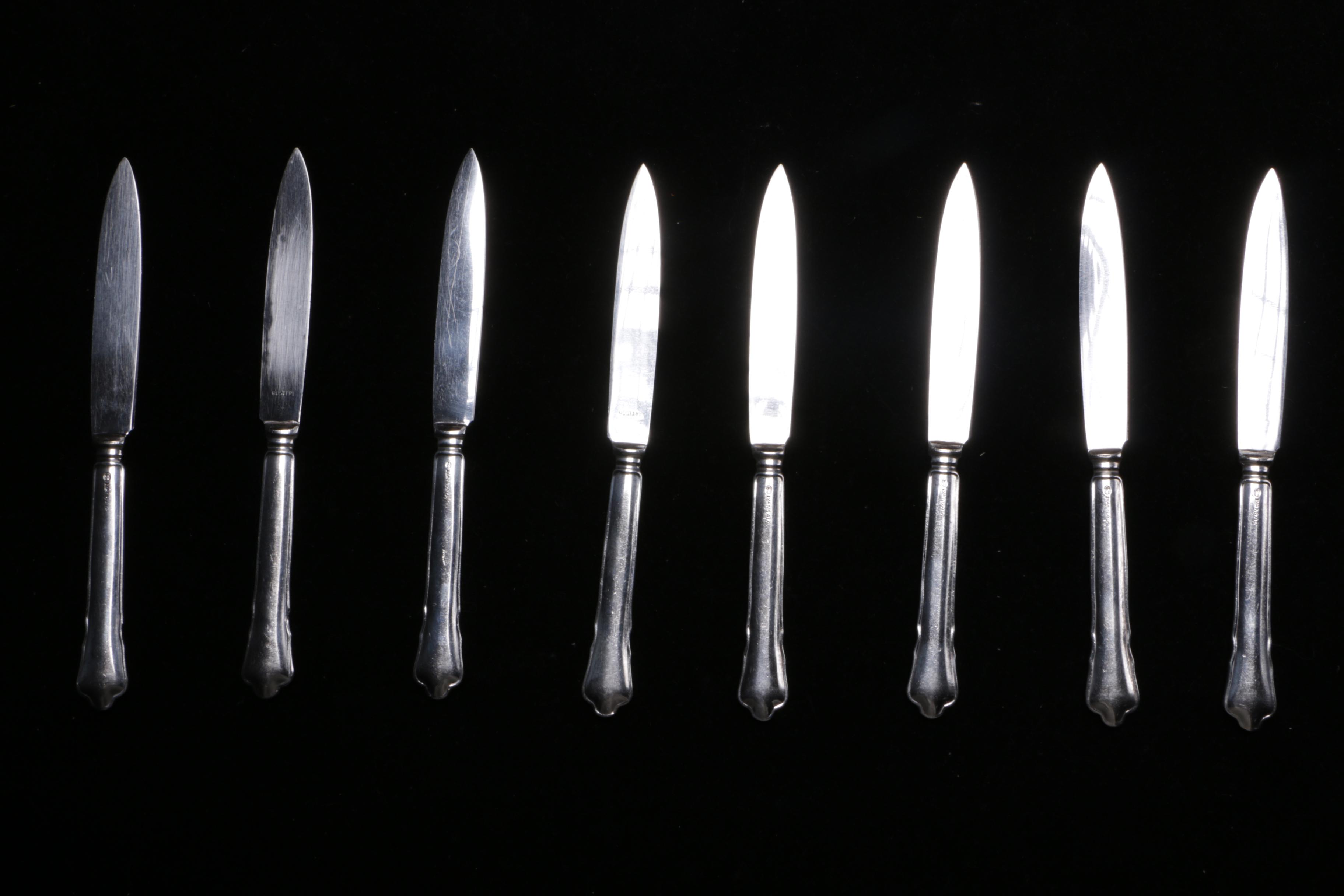 Swedish C. G. Hallberg Silver Plate Flatware in Case