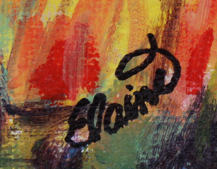 Elaine Schulstad Oil Painting "Blue Cow Pink"