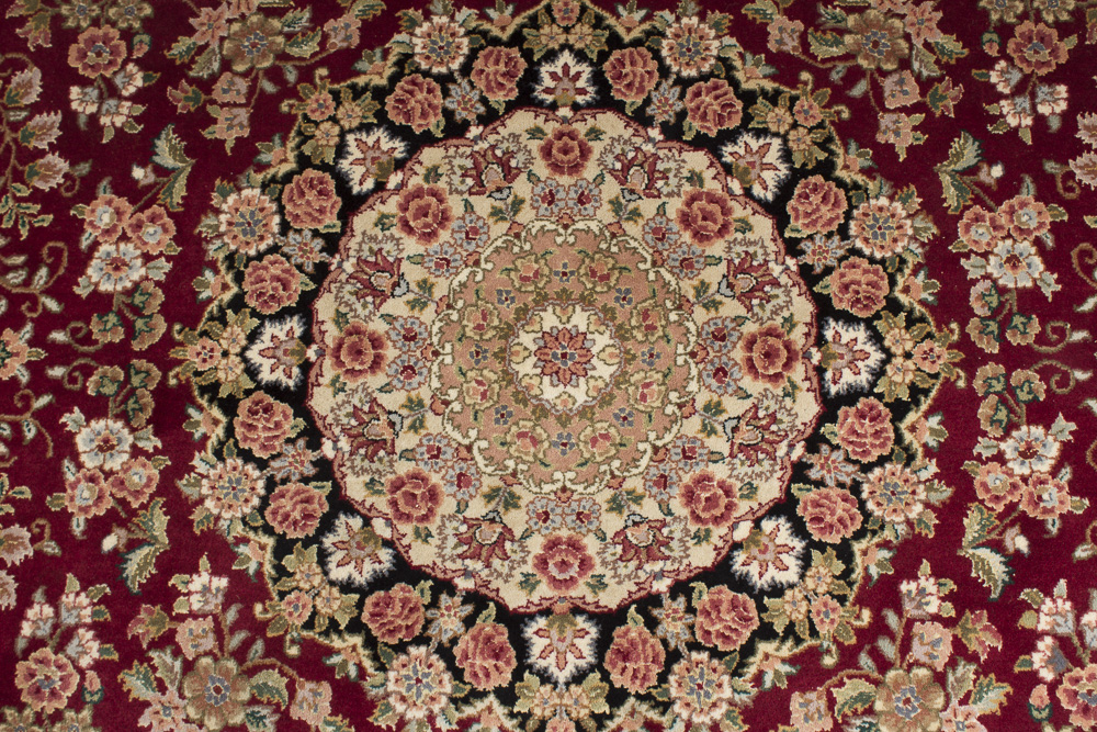 Hand-Knotted Indo-Persian Round Area Rug