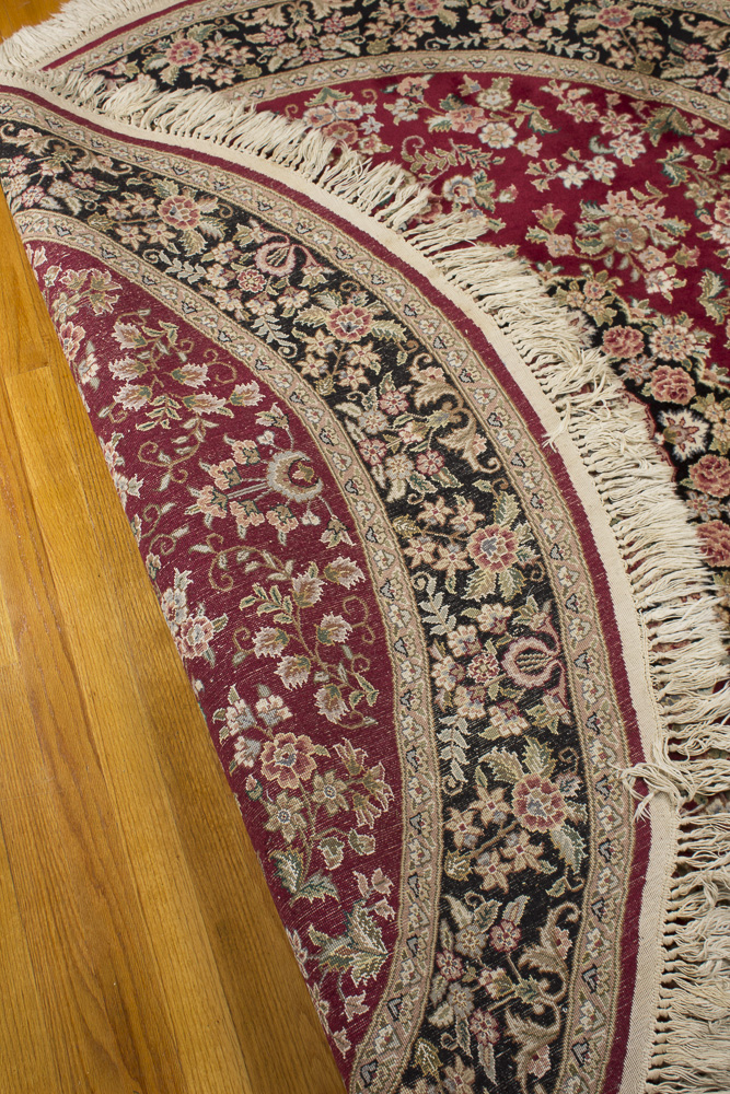 Hand-Knotted Indo-Persian Round Area Rug