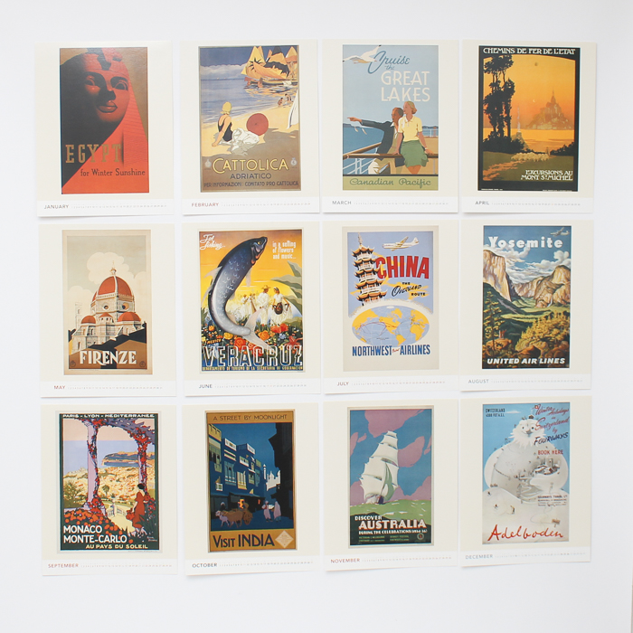 Vintage Calendar Travel Posters