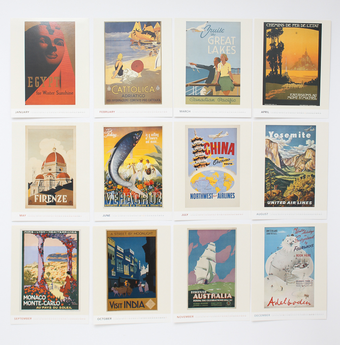 Vintage Calendar Travel Posters