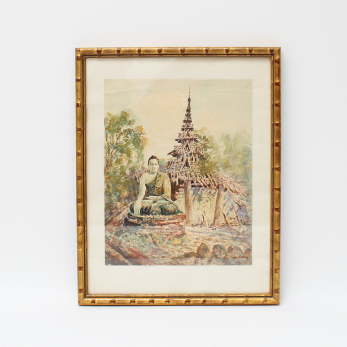 Kyaw Maung Watercolor Painting on Paper