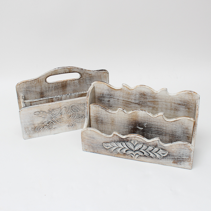 Distressed Wooden Desk Organizers