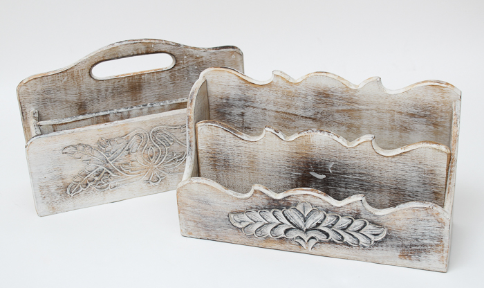 Distressed Wooden Desk Organizers