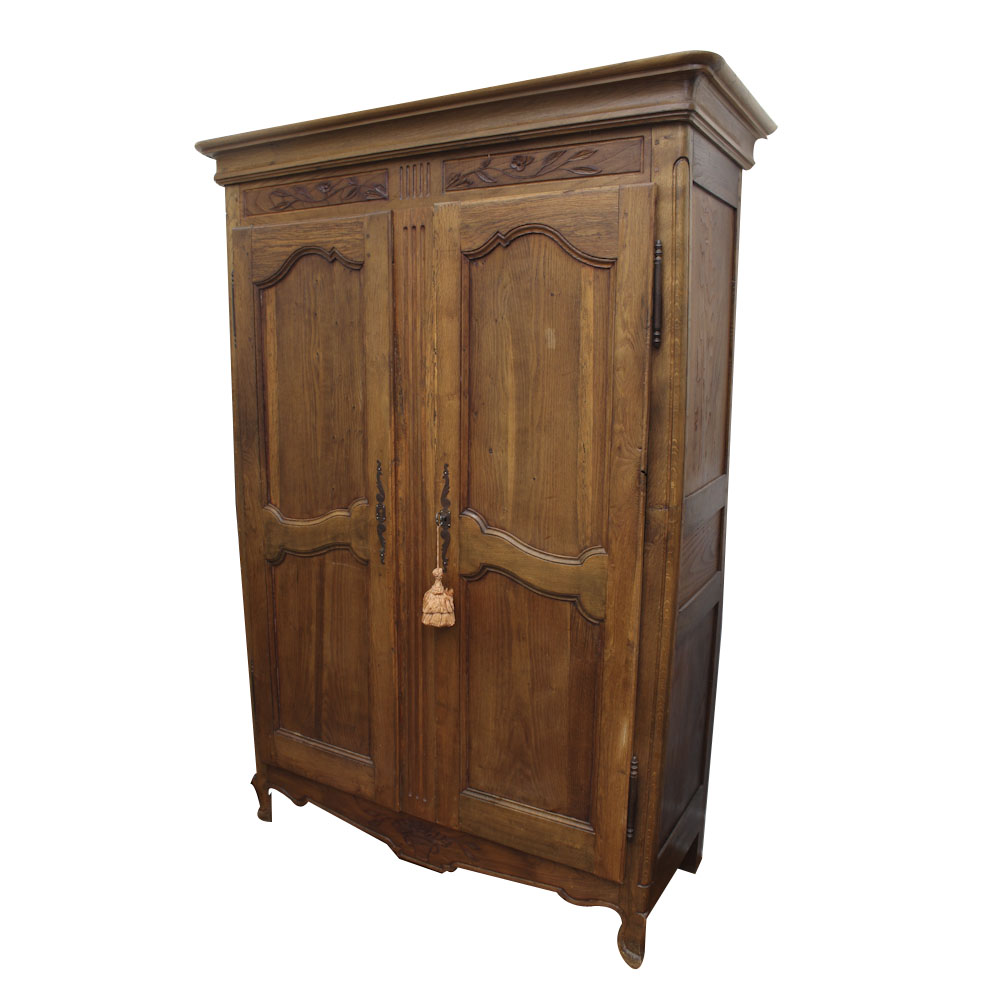 Antique Louis XV Style Oak Armoire
