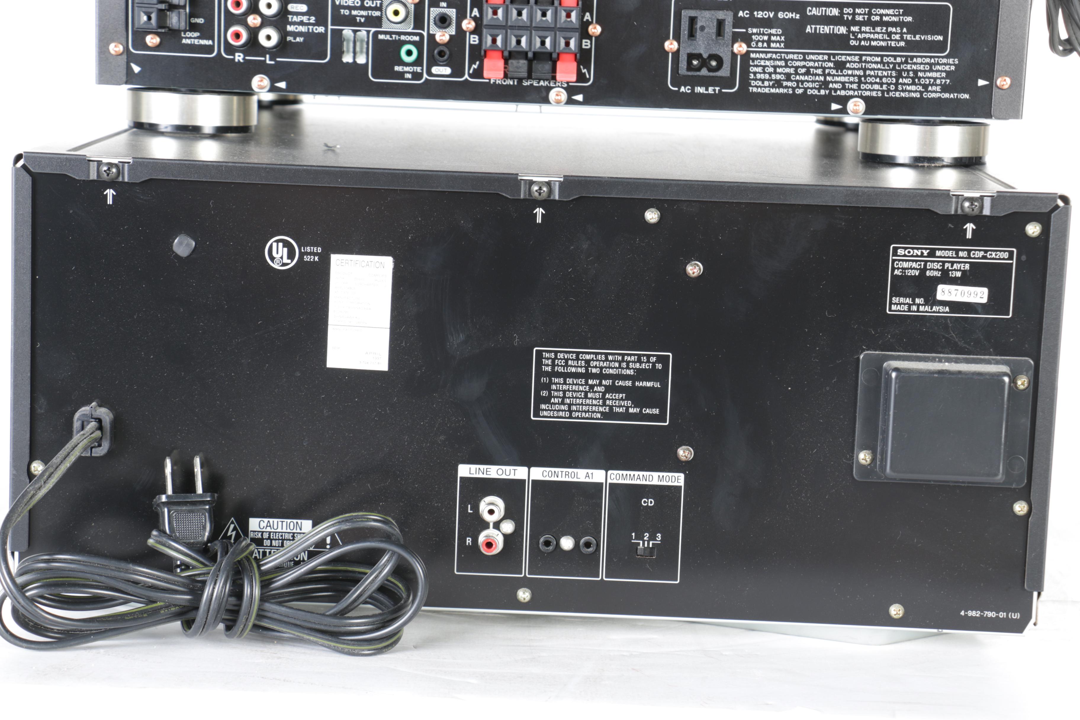 Sony and Pioneer Stereo Components