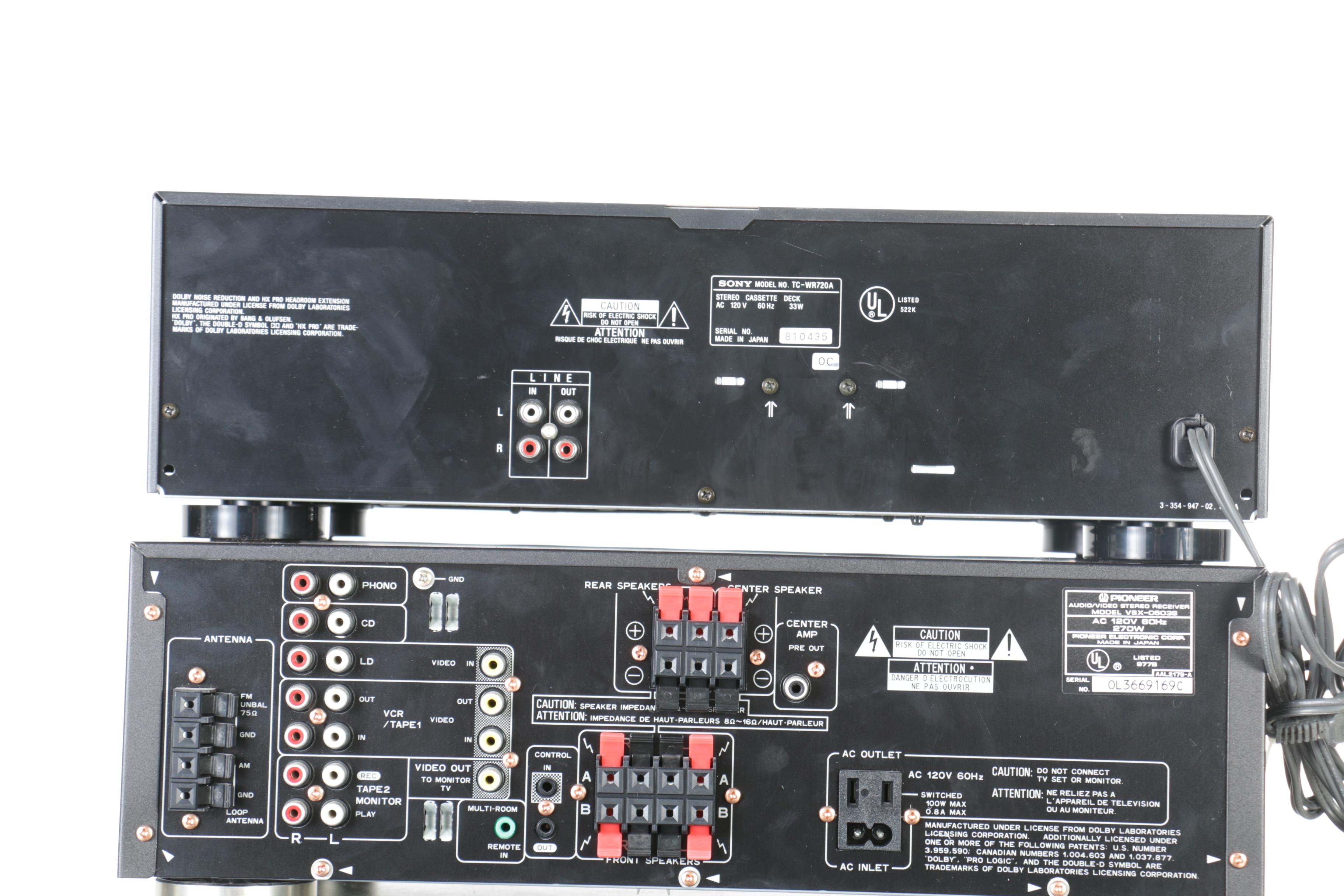 Sony and Pioneer Stereo Components