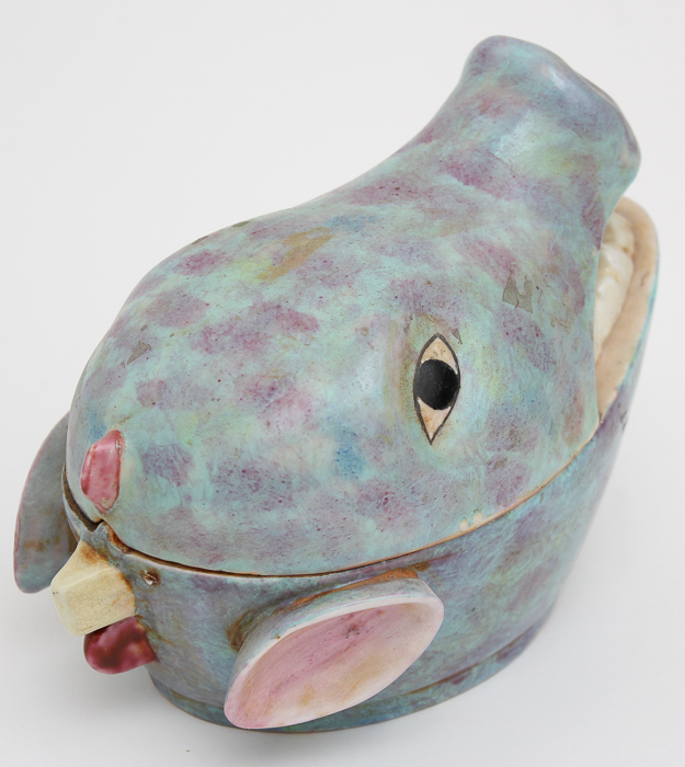 Vintage Lidded Pig Head Vessel