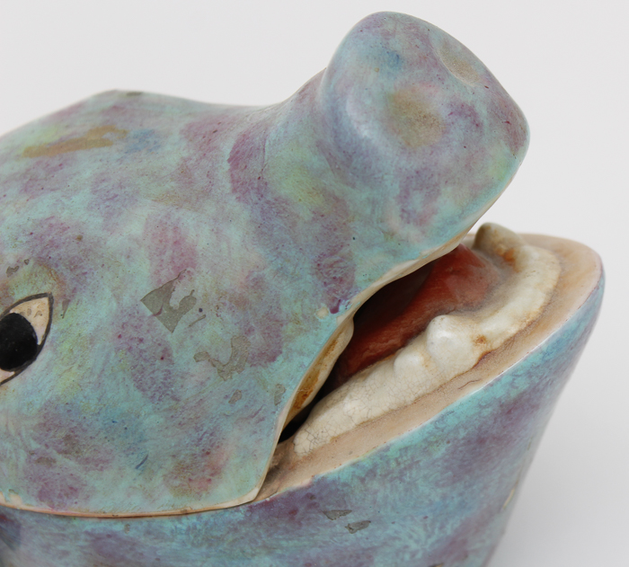 Vintage Lidded Pig Head Vessel