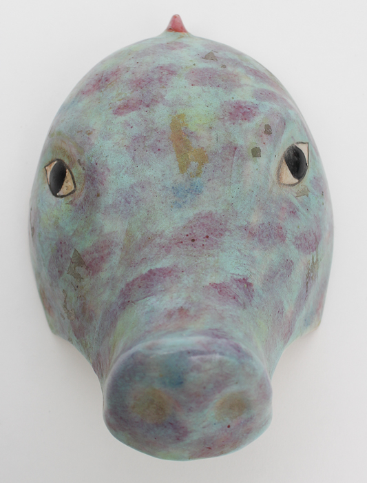 Vintage Lidded Pig Head Vessel