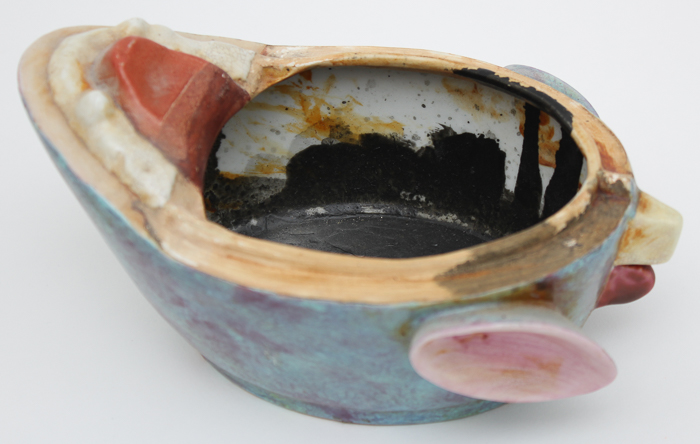 Vintage Lidded Pig Head Vessel