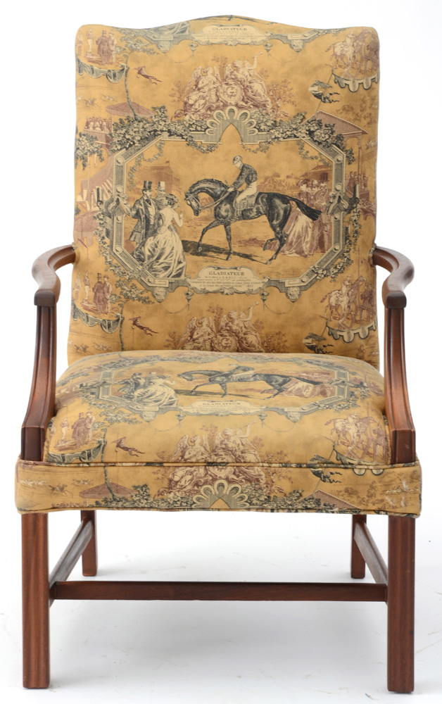 Pair of Equestrian Motif Armchairs