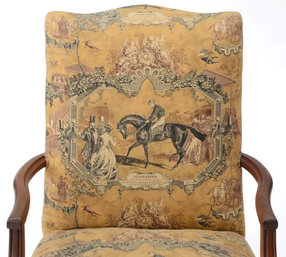 Pair of Equestrian Motif Armchairs