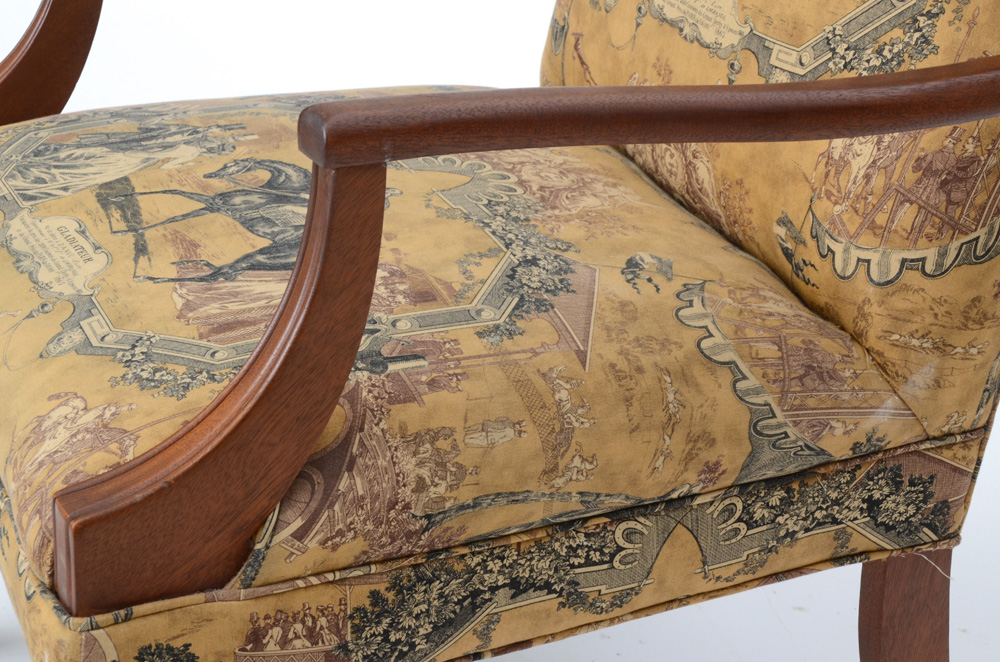 Pair of Equestrian Motif Armchairs