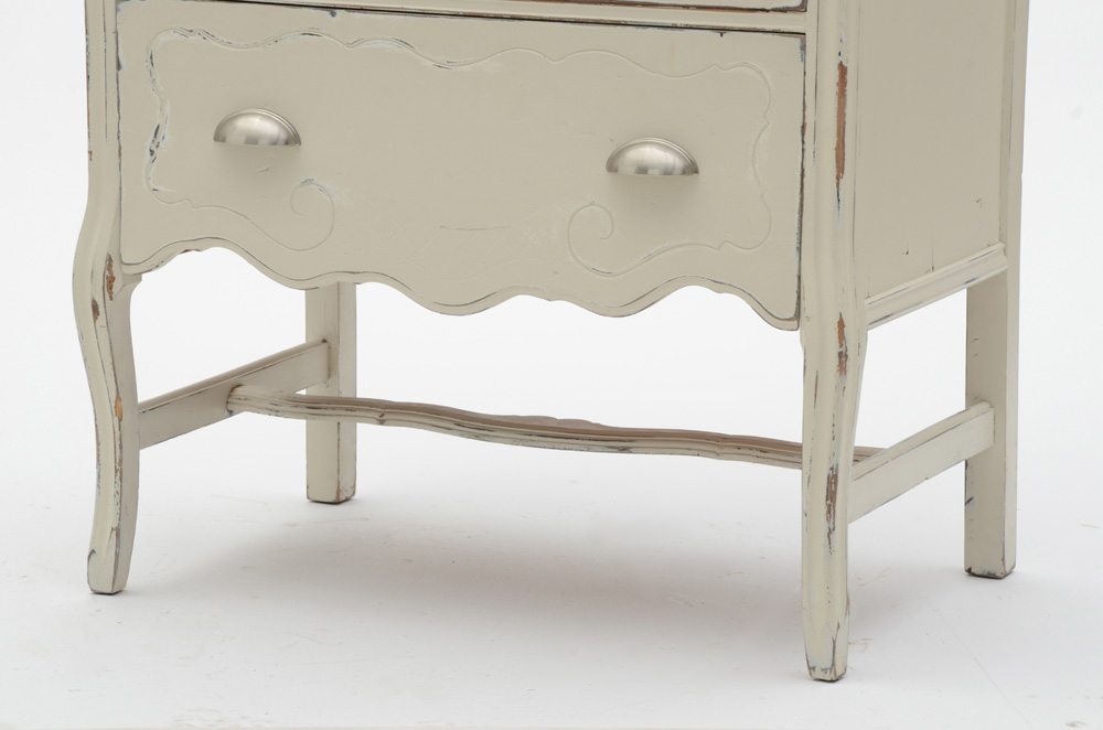 Vintage Cottage Style White Painted Dresser