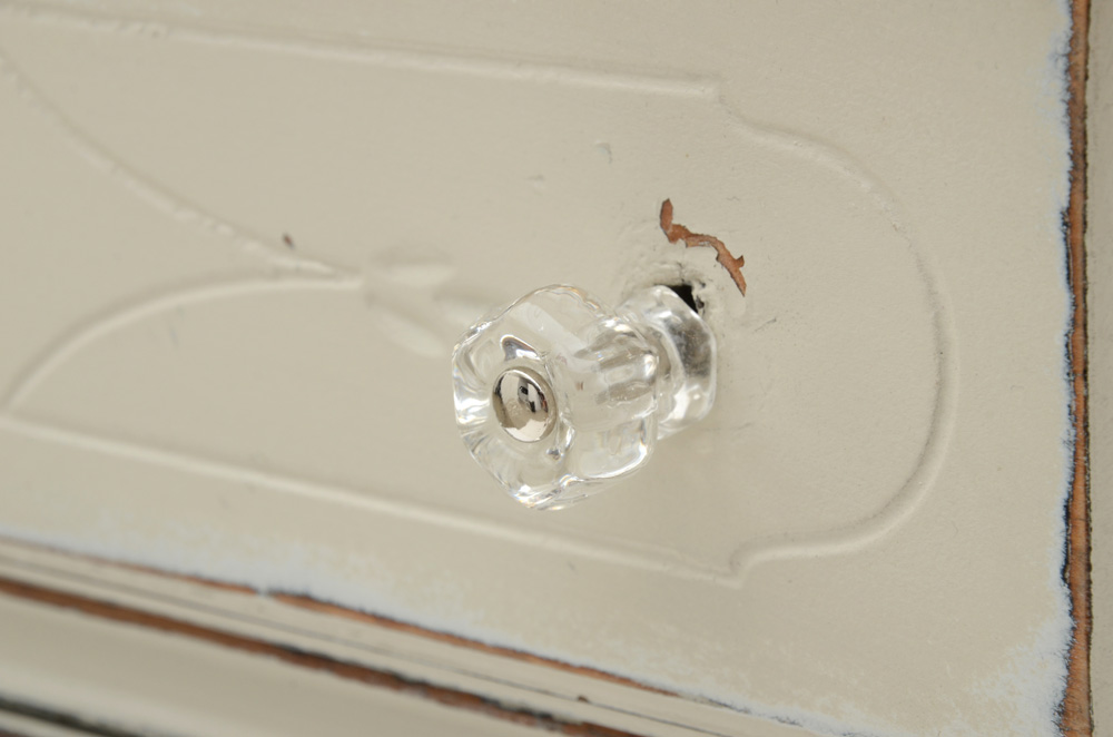 Vintage Cottage Style White Painted Dresser