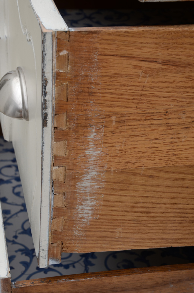 Vintage Cottage Style White Painted Dresser