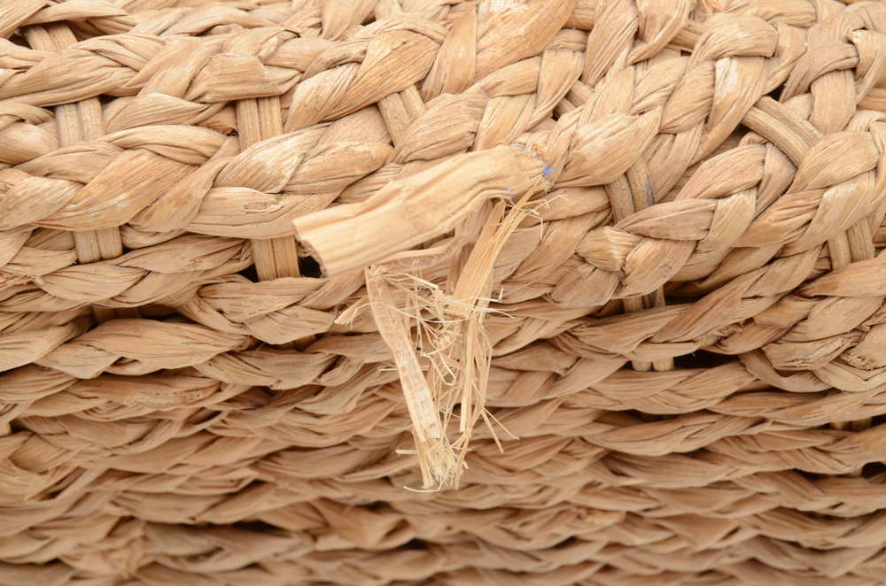 Braided Wicker Armchair with ottoman