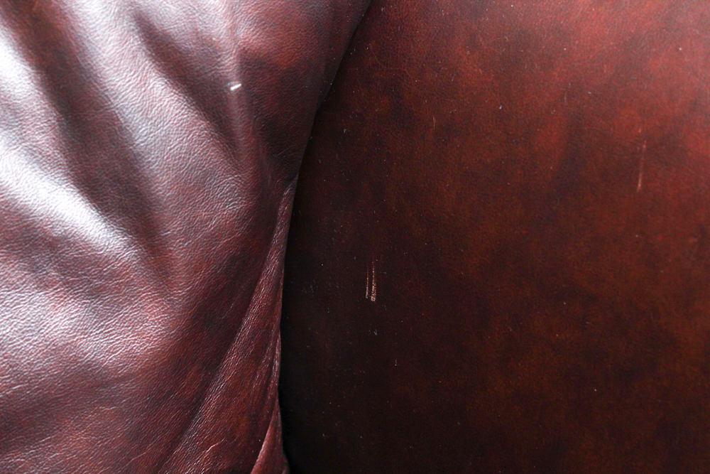 Leather Sofa with Brass Tack Detail