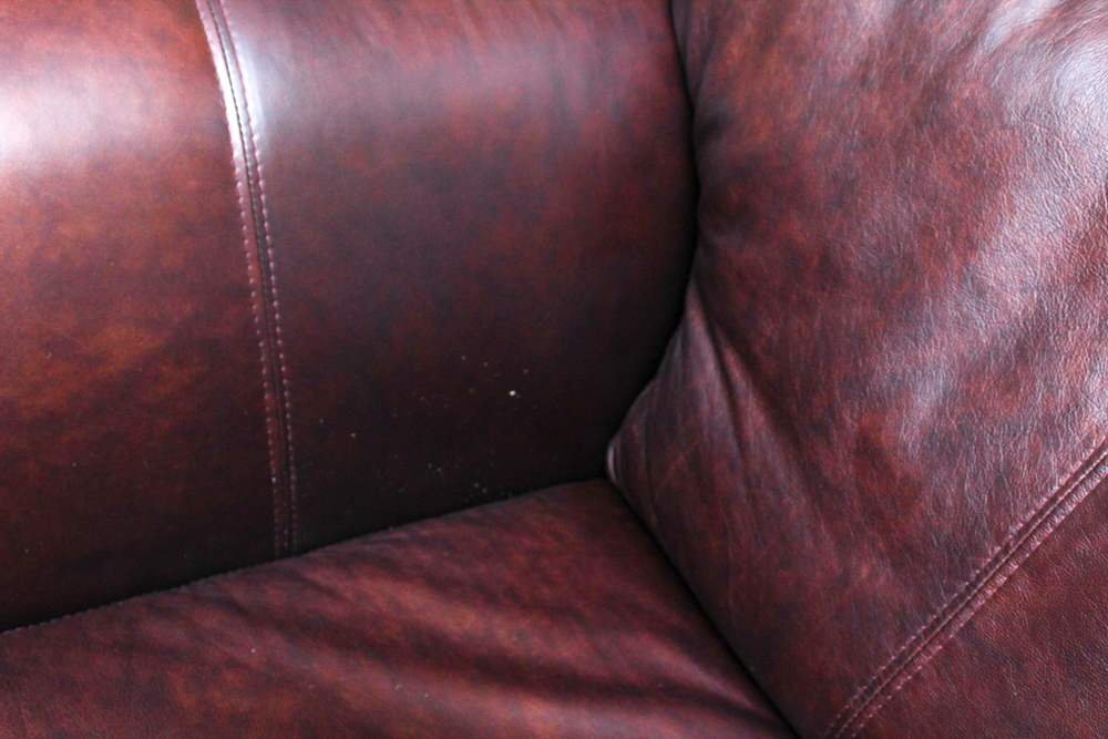 Leather Sofa with Brass Tack Detail