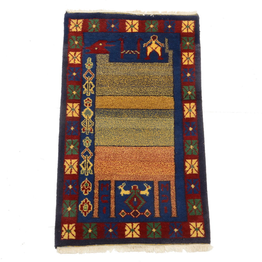 Hand-Woven Gabbeh Style Indian Accent Rug