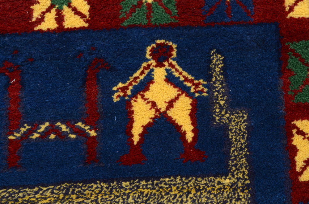 Hand-Woven Gabbeh Style Indian Accent Rug