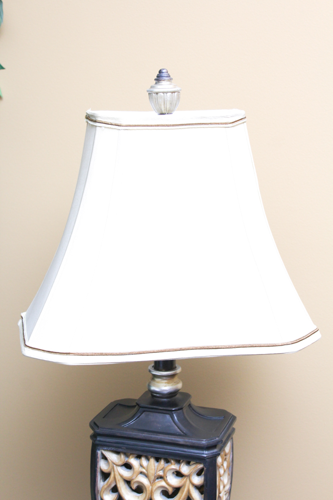 Metal Floor Lamp and Wood Table Lamp