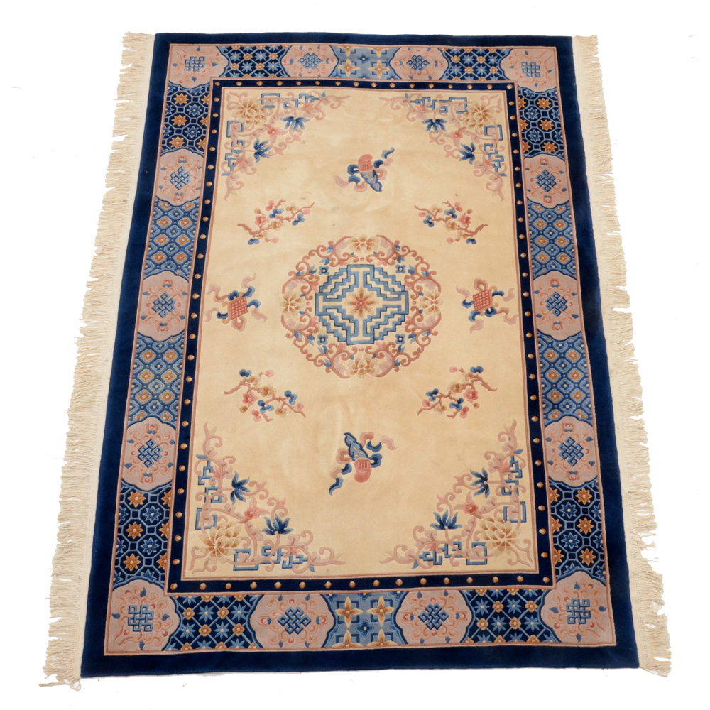 Chinese Hand Loomed and Carved Wool Rug