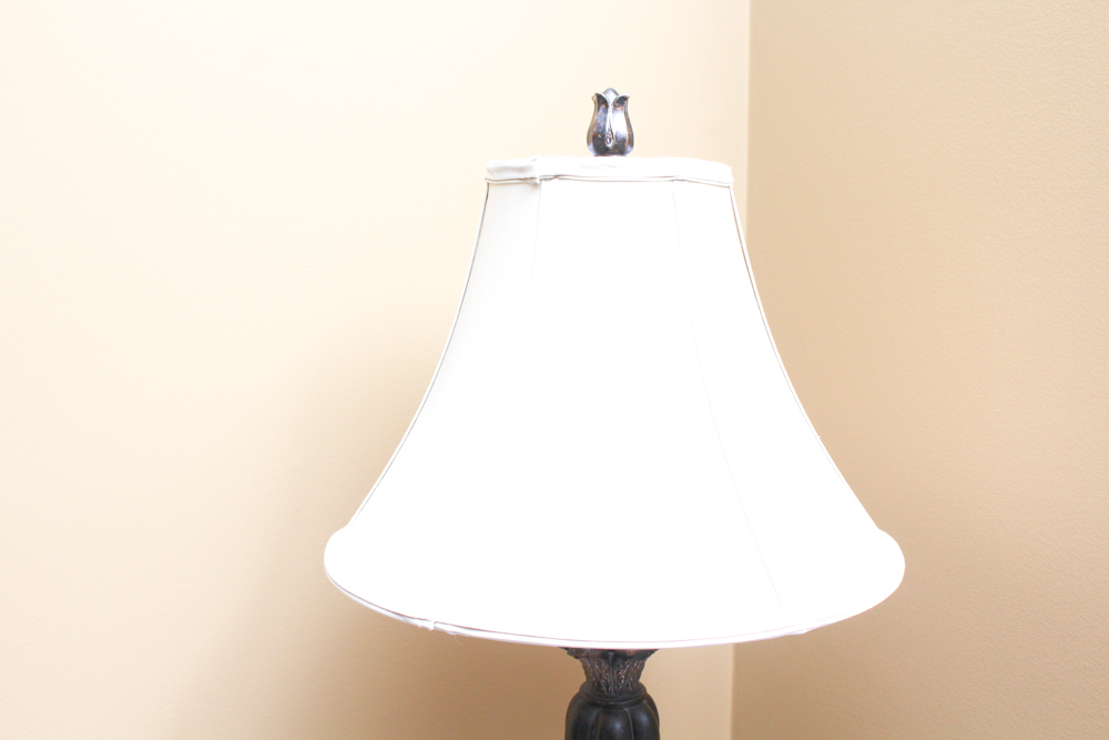 Metal Floor Lamp and Wood Table Lamp