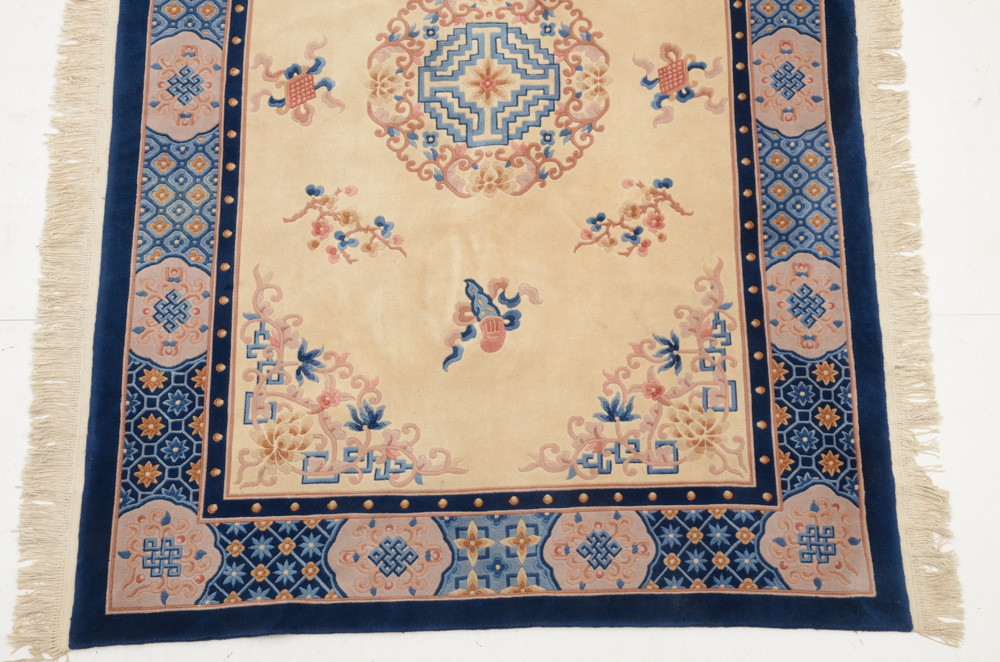 Chinese Hand Loomed and Carved Wool Rug