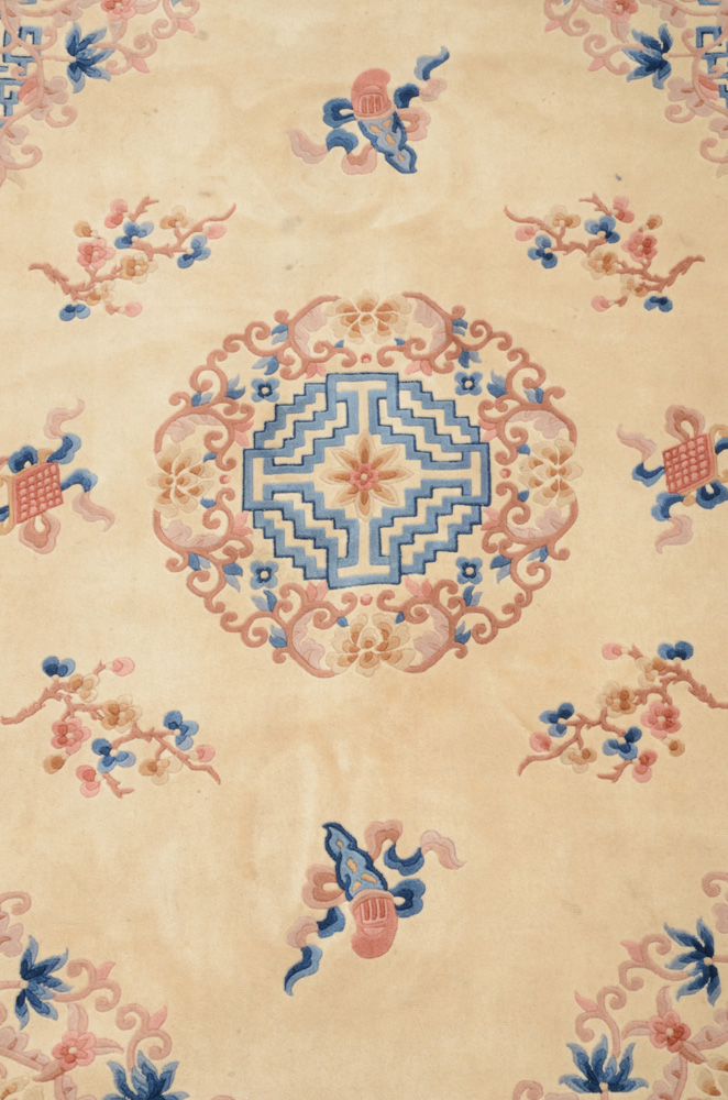 Chinese Hand Loomed and Carved Wool Rug