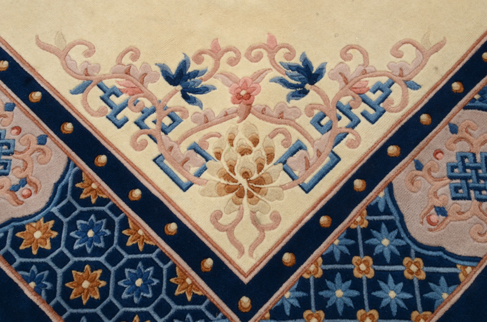 Chinese Hand Loomed and Carved Wool Rug