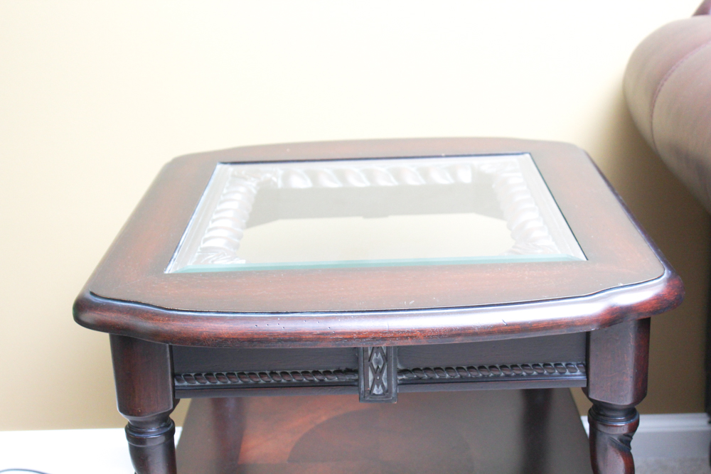 Collezione Europe Glass Top Side Table