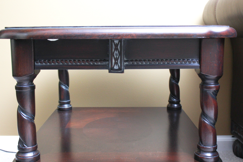 Collezione Europe Glass Top Side Table