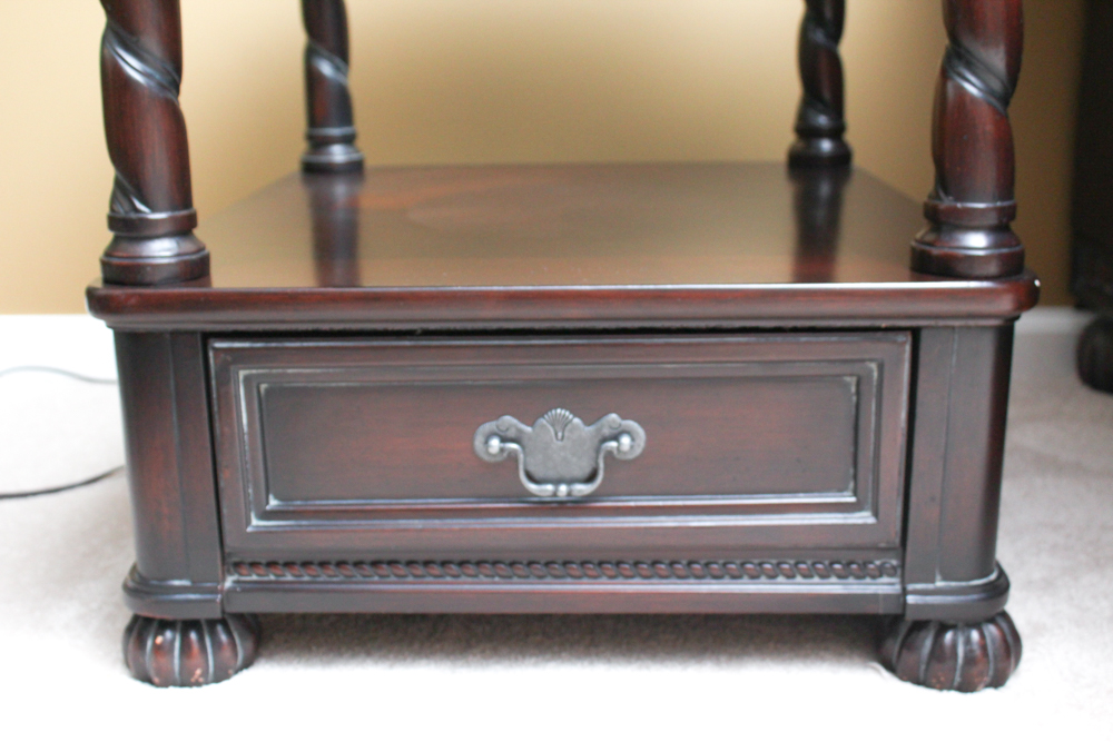 Collezione Europe Glass Top Side Table