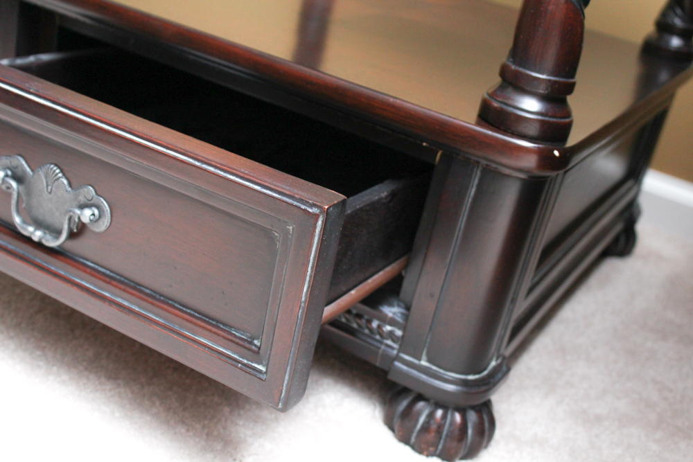 Collezione Europe Glass Top Side Table