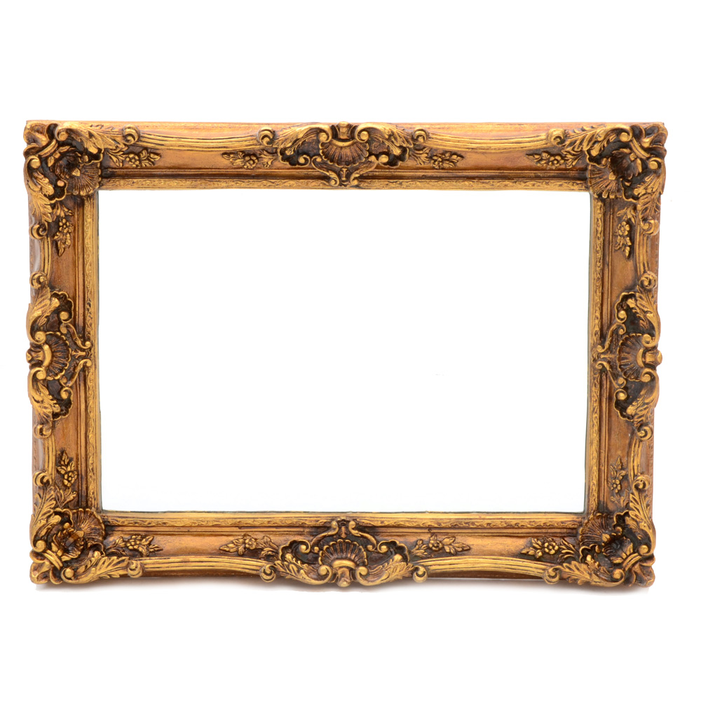 Ornately Framed Rectangular Wall Mirror