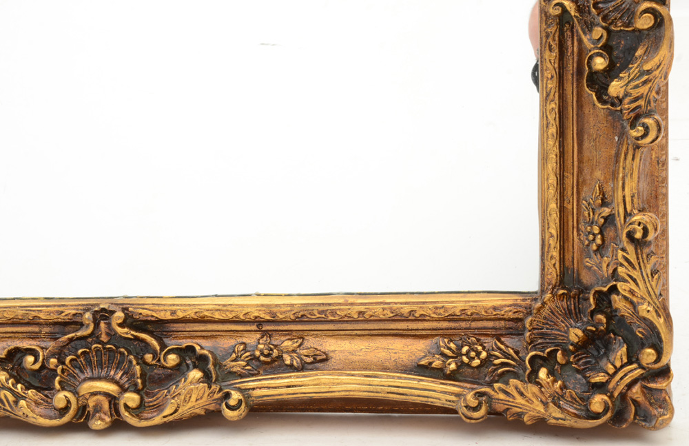 Ornately Framed Rectangular Wall Mirror