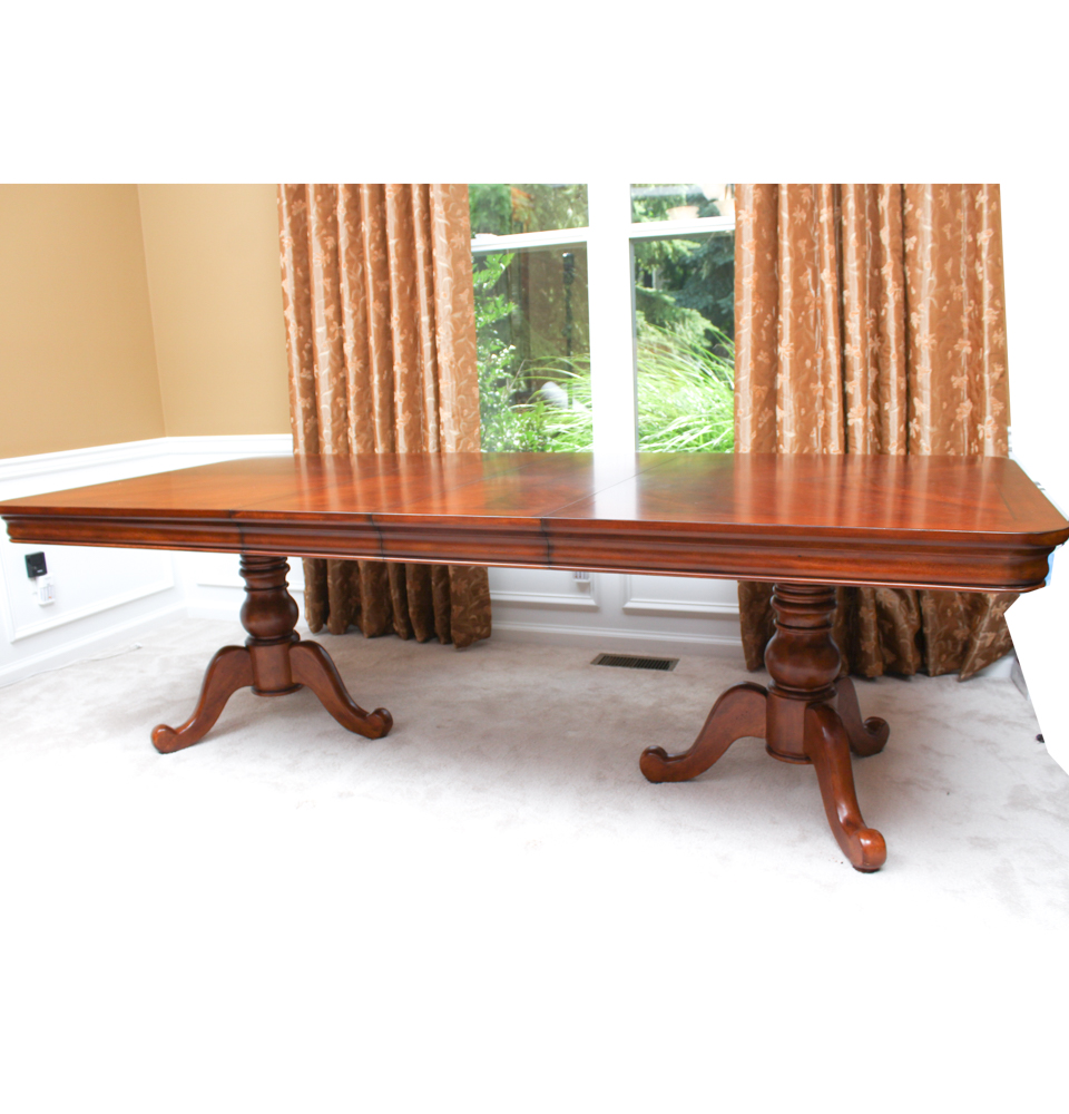 Double Pedestal Cherry Dining Table