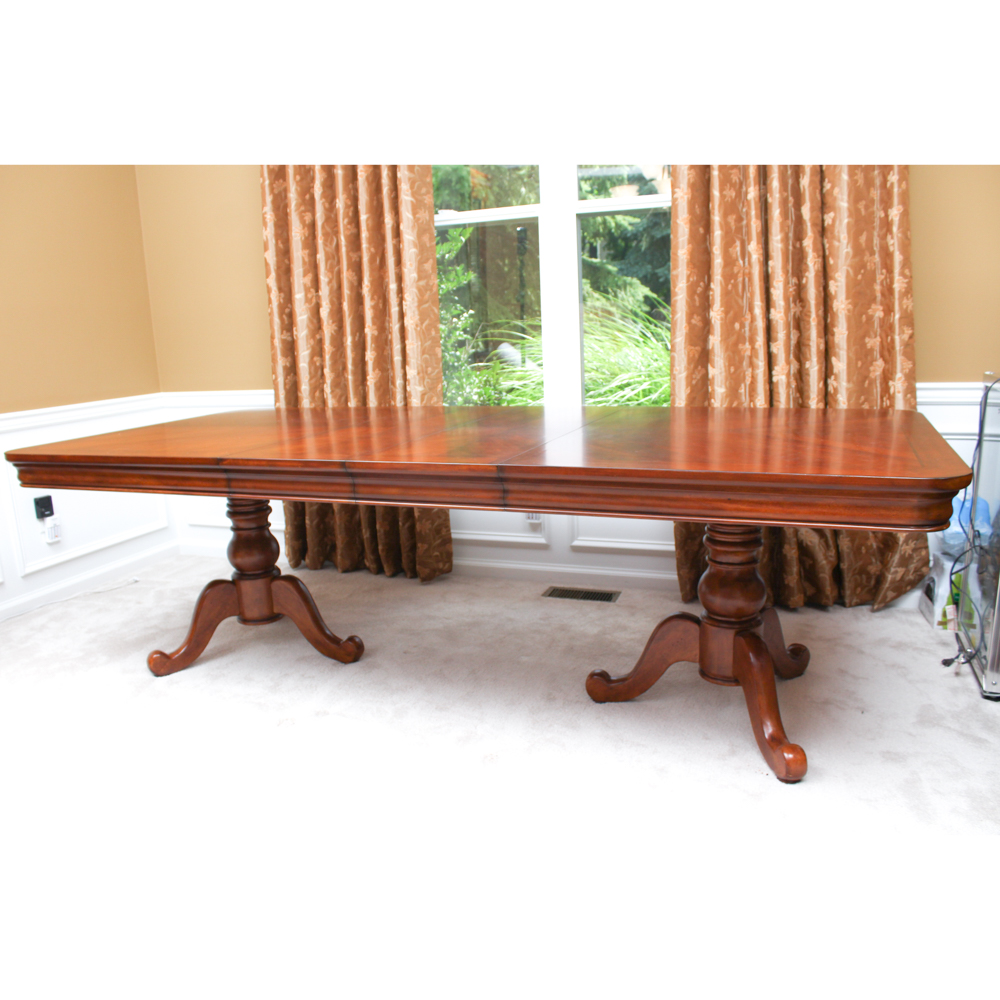 Double Pedestal Cherry Dining Table